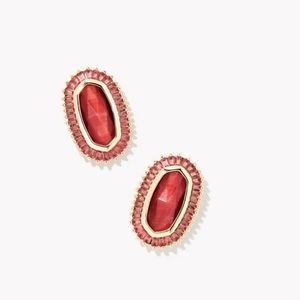 🌼KENDRA SCOTT BAGUETTE ELLIE STUD EARRINGS IN RED MIX